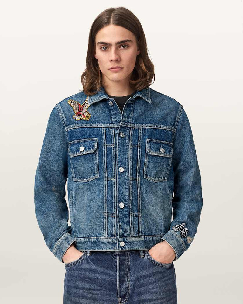 ALLSAINTS EXILE SLIM FIT DENIM PATCH JACKET outlook