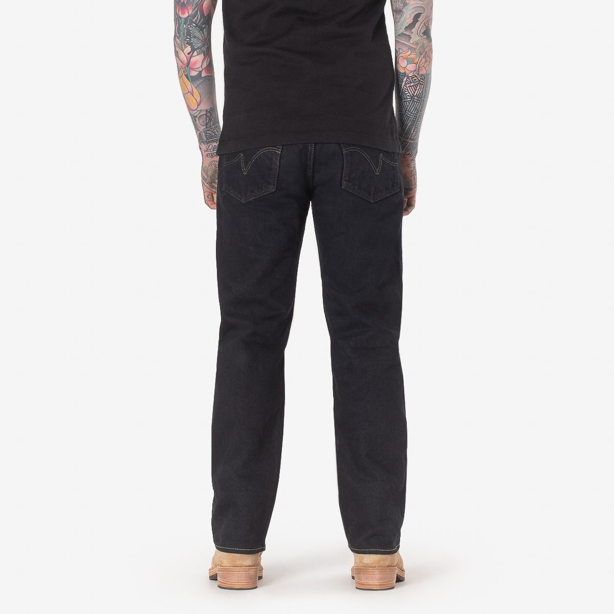 IH-1955S-OD 21oz Selvedge Denim "1955" Straight Cut Jeans - Indigo Overdyed Black - 3
