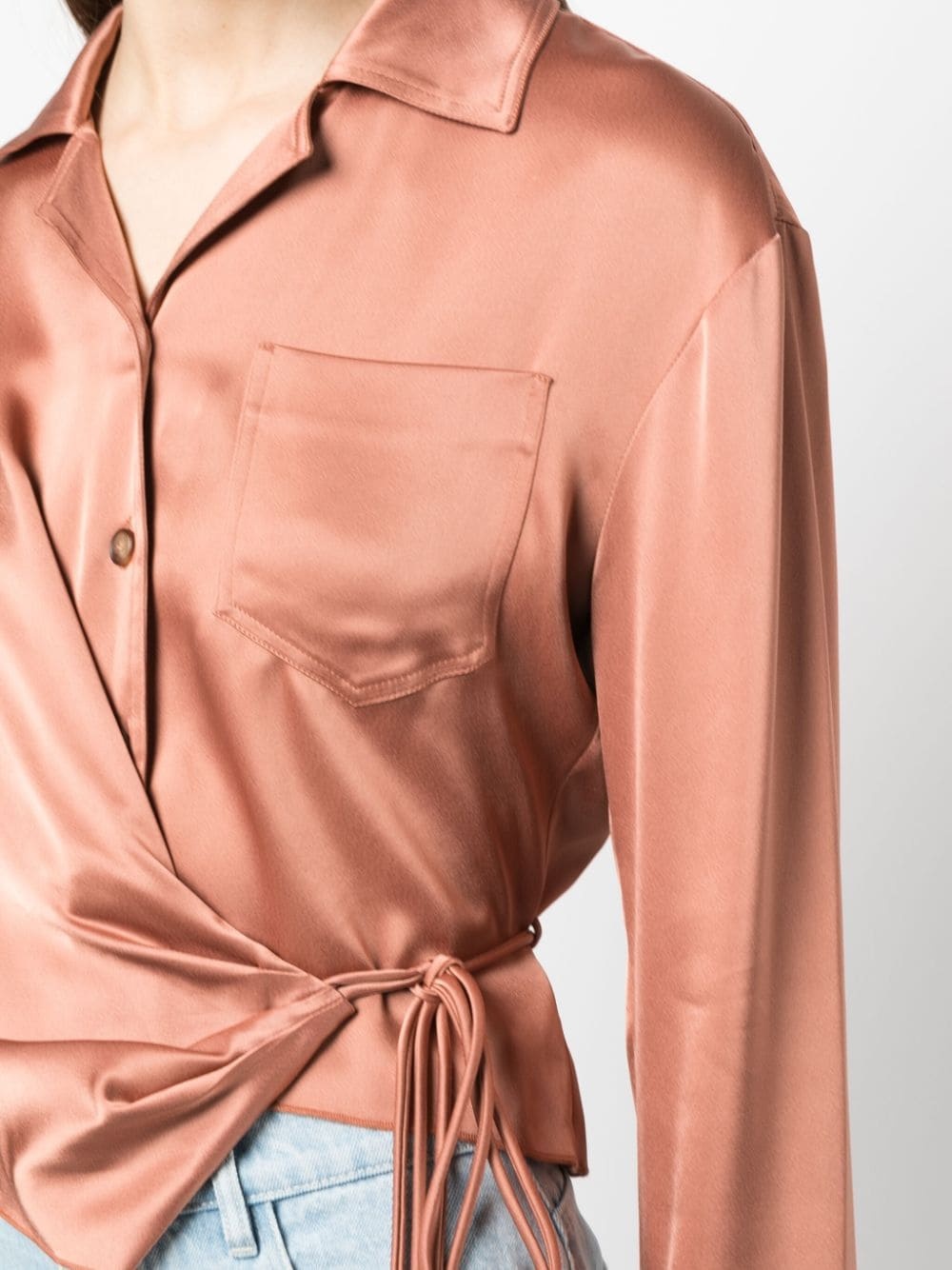 satin wrap shirt - 5