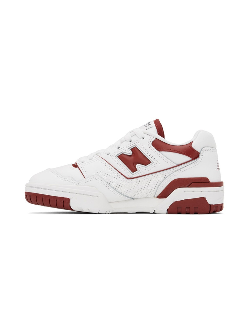 New Balance White & Red 550 Sneakers outlook