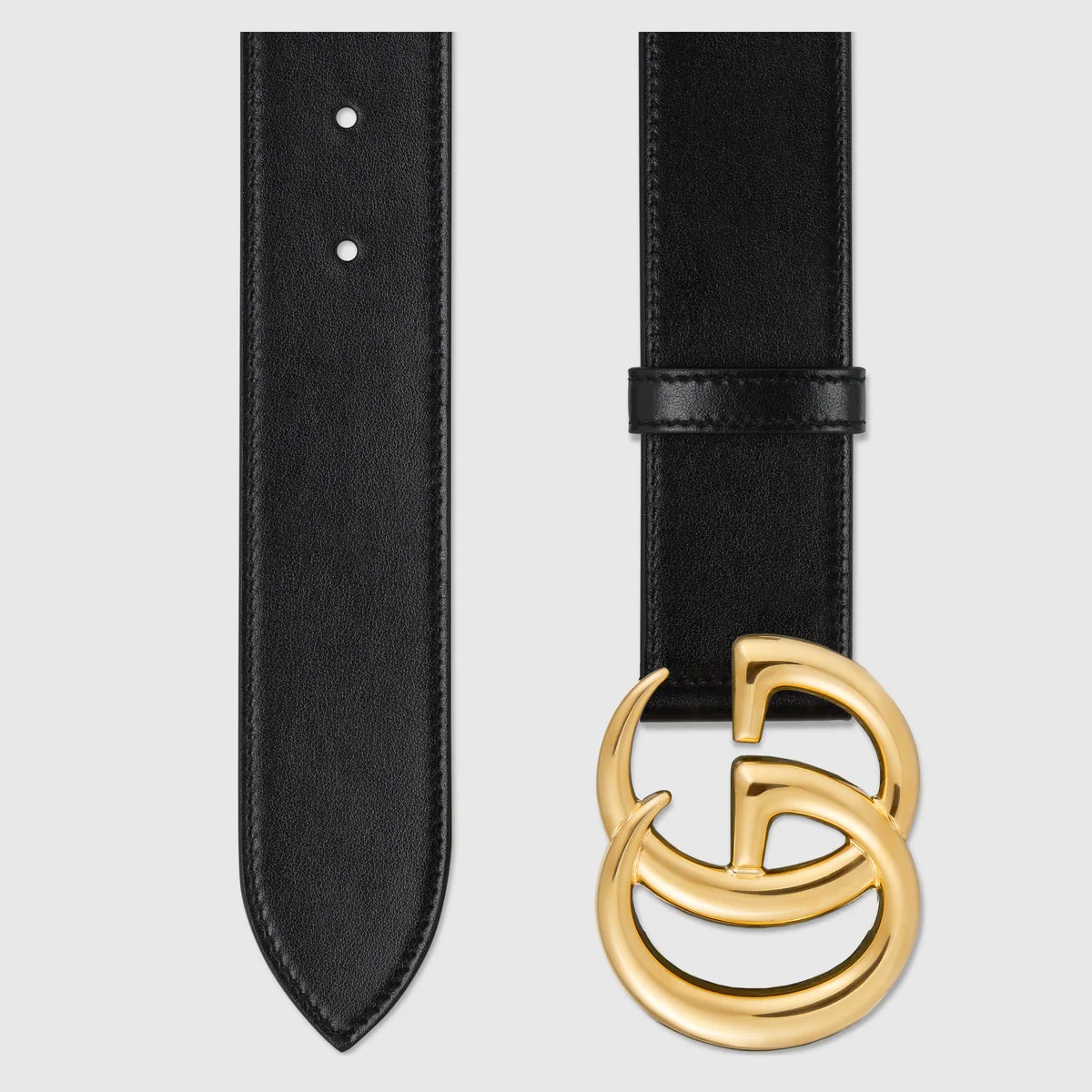 GG Marmont leather belt with shiny buckle - 2