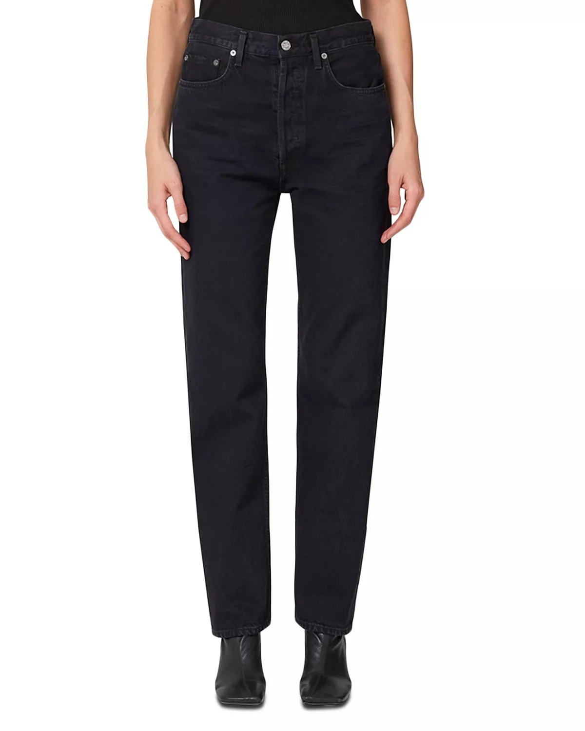 '90s Pinch Waist High Rise Straight Jeans in Crushed - 5