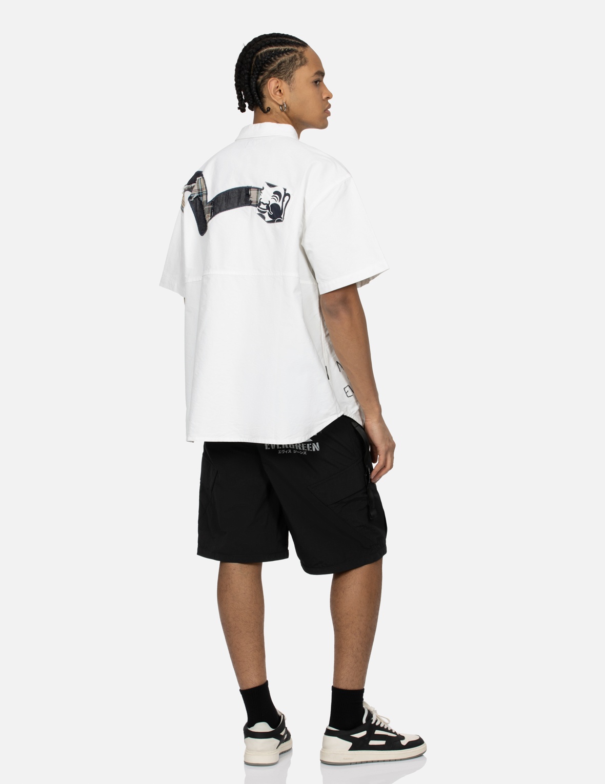 GODHEAD PRINT AND PATCHWORK SEAGULL LOOSE FIT SHIRT - 3