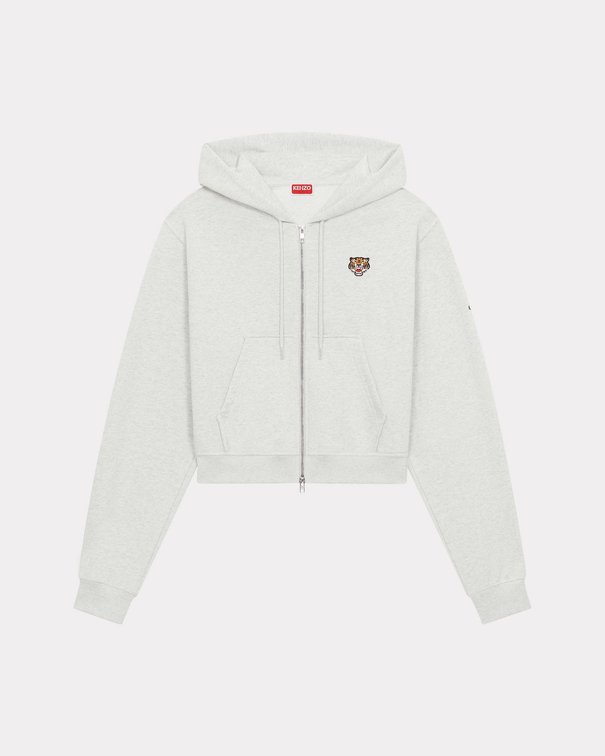 KENZO 'Lucky Tiger Crest' embroidered zip-up hoodie | REVERSIBLE