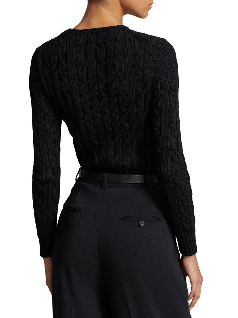 Women's Julianna Cable-Knit Pima Cotton Sweater - Polo Black 5