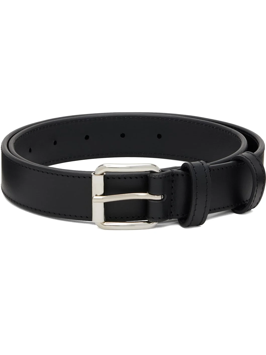 Black Classic Leather Belt - 1