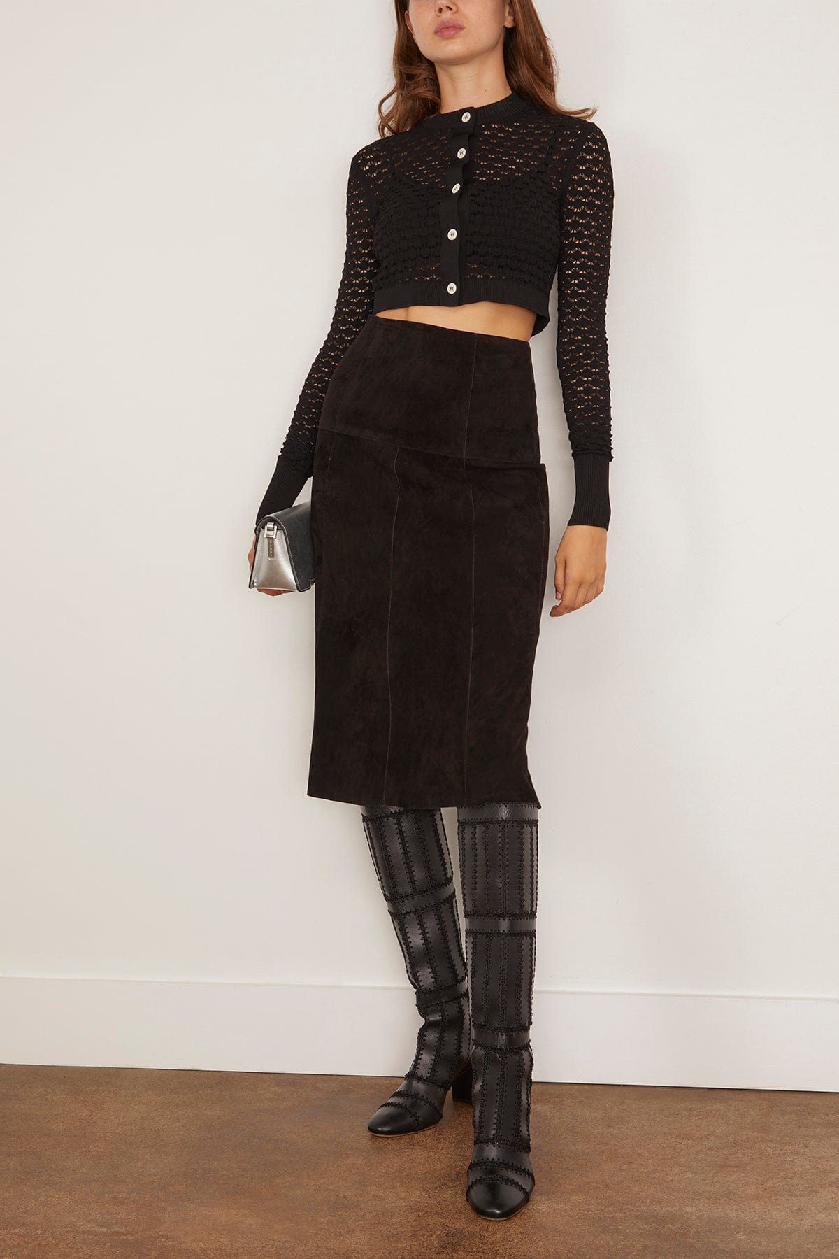 Lace Cardigan in Black - 2