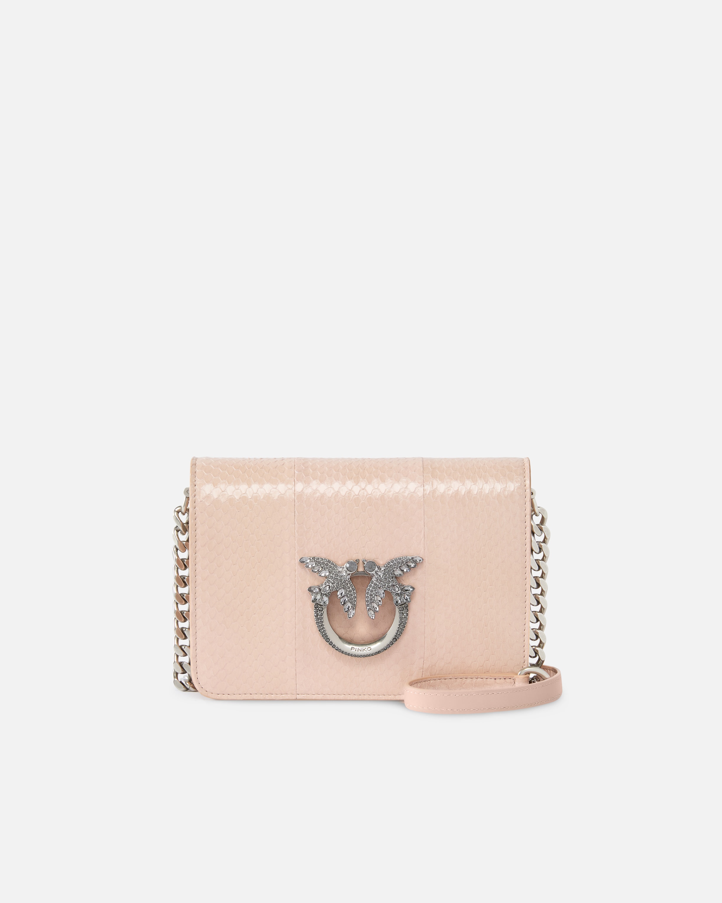 MINI LOVE BAG CROSSBODY BAG IN GLOSSY REPTILE PINKO GALLERIA. - 1