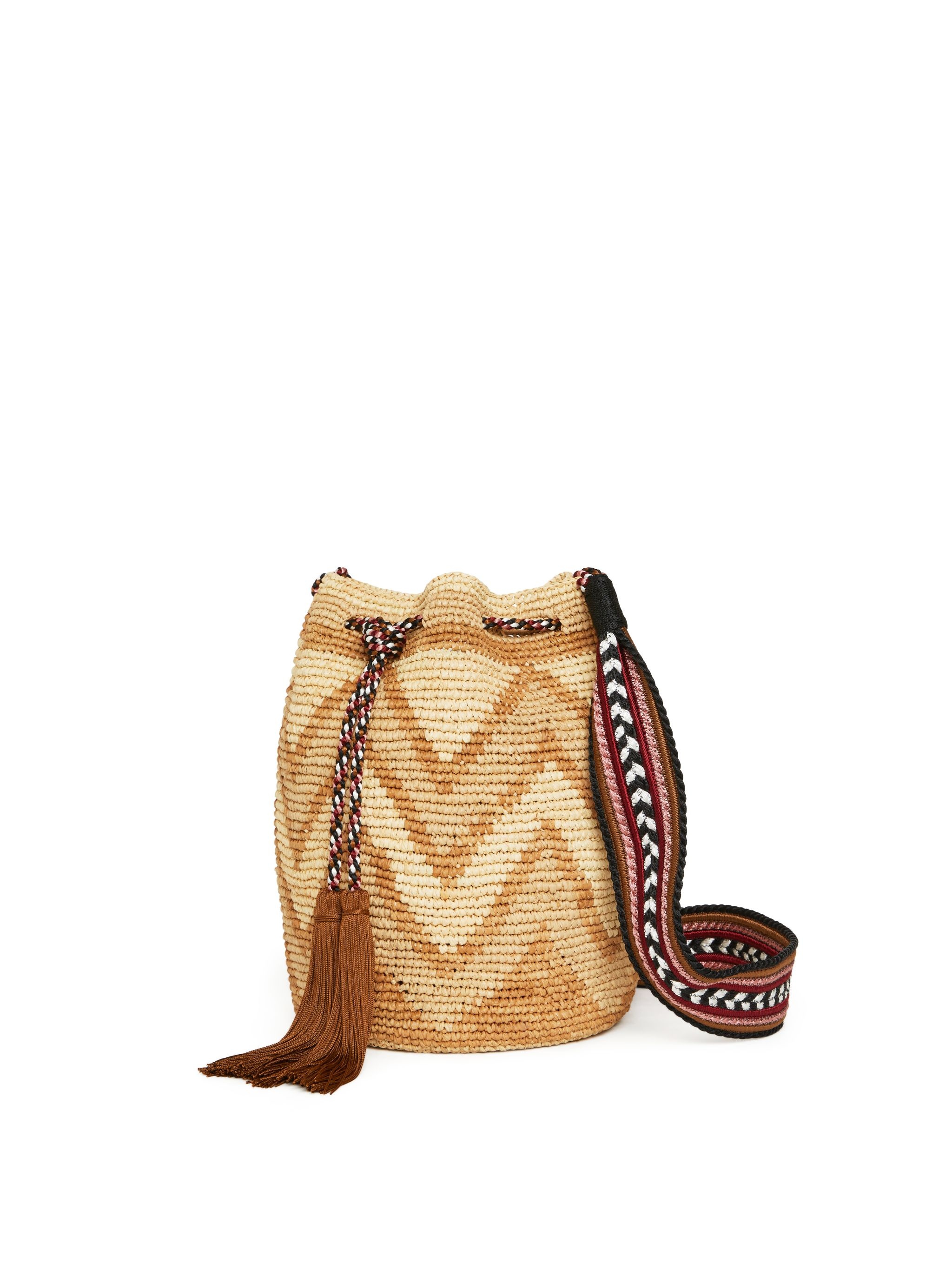 Handmade Chevron Raffia Satchet Bag - 4