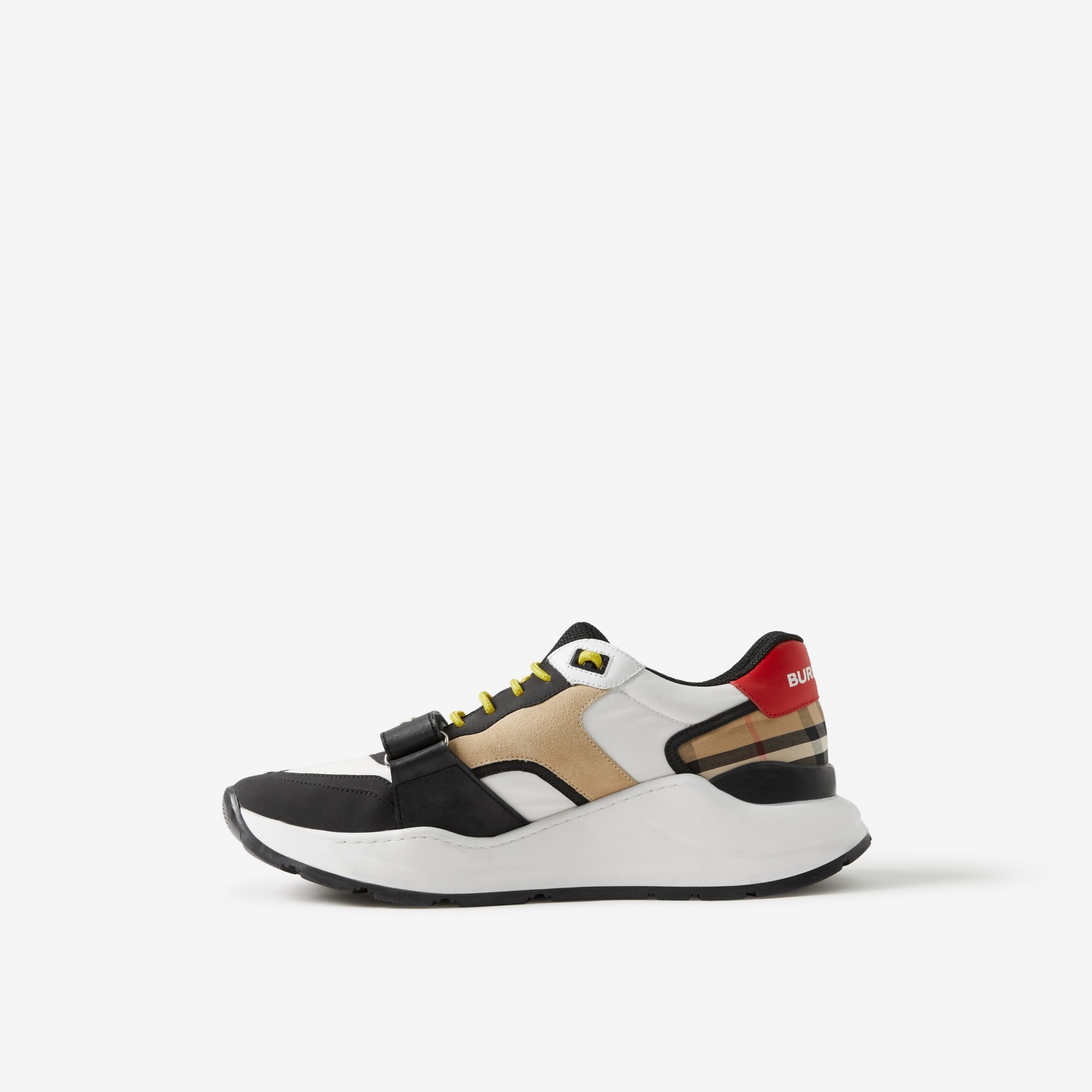 Nylon, Suede and Vintage Check Sneakers - 5
