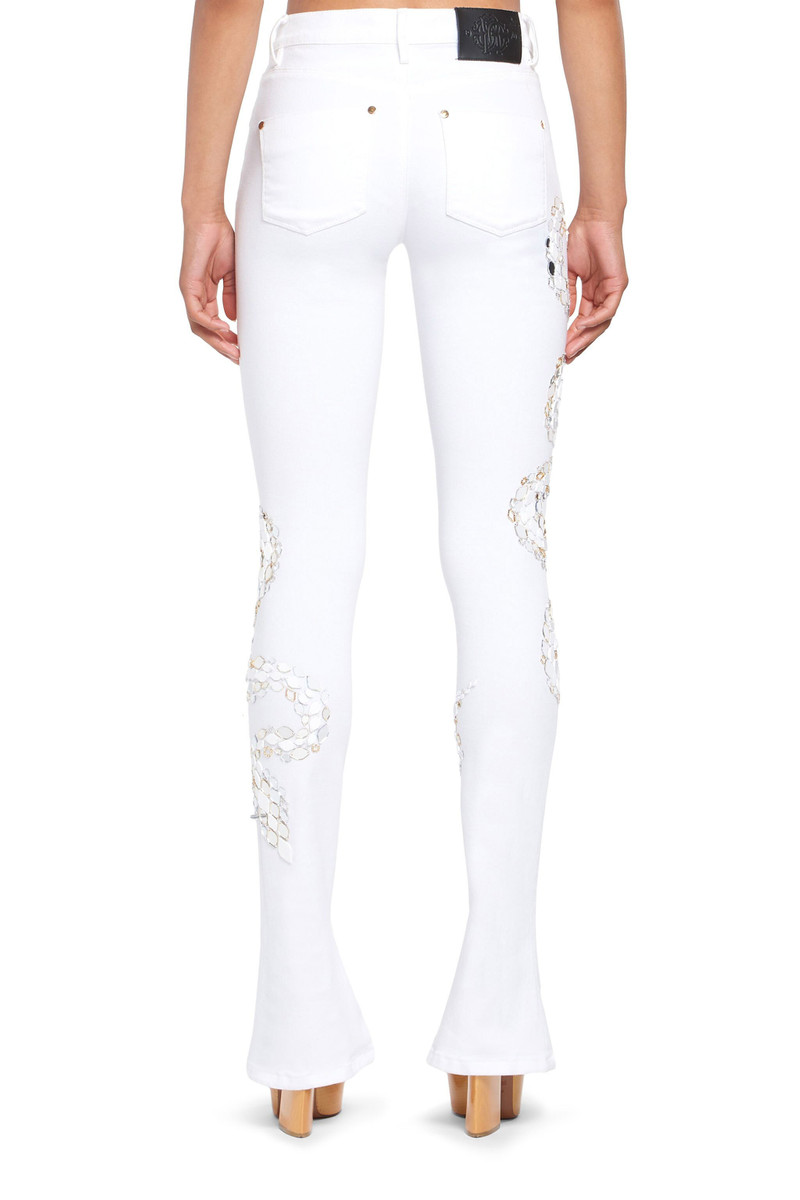 Snake Embellished Jeans 3