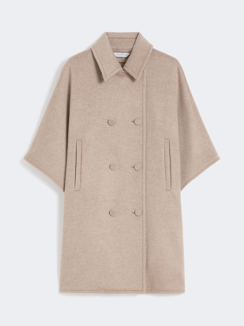 FARAONE Lightweight cashmere broadcloth cape - TAWNY BRONZE BROWN 8