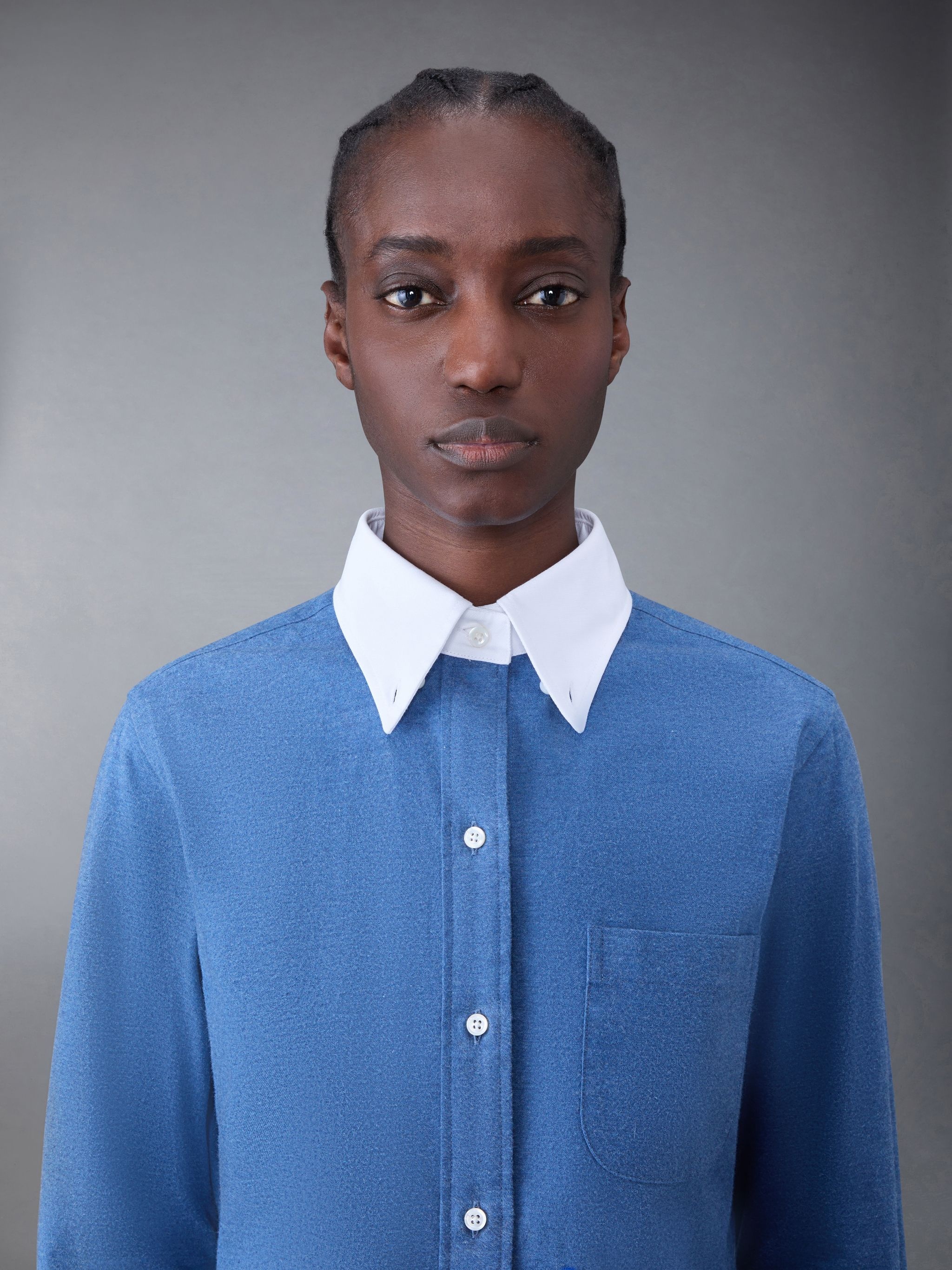 Cotton Flannel Stripe French Cuff Shirt - 5