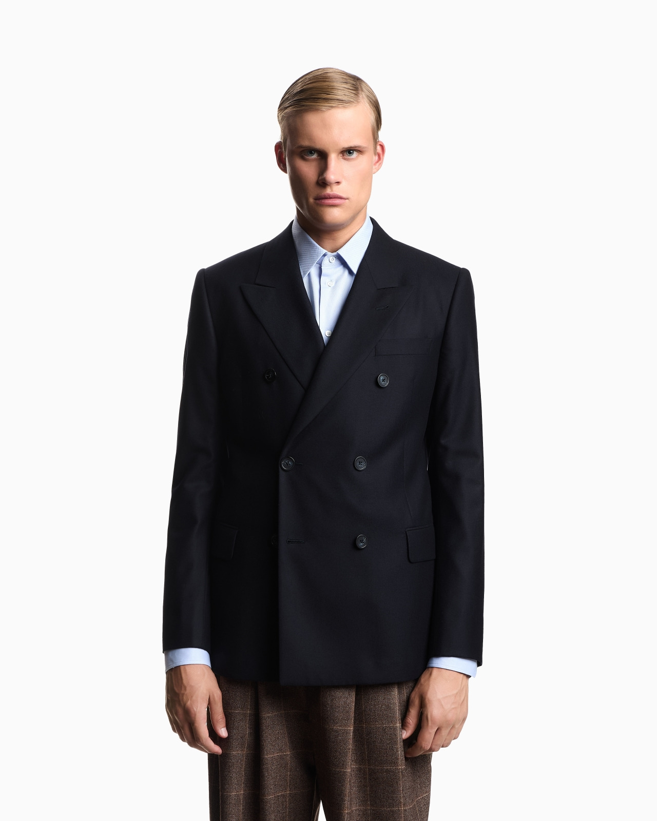 ICON DOUBLE-BREASTED JACKET IN VIRGIN-WOOL FLANNEL - 4