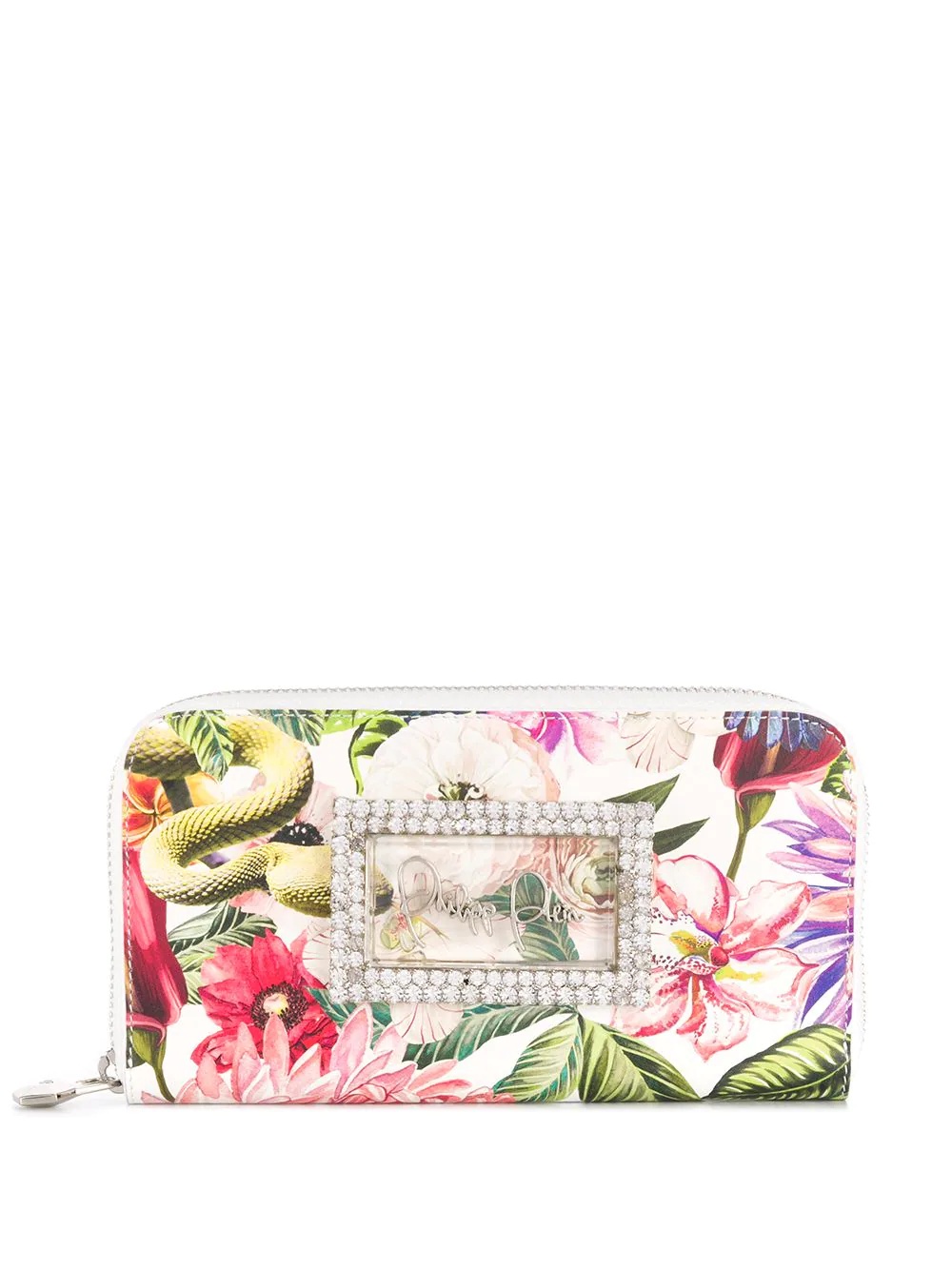 crystal floral continental wallet - 1