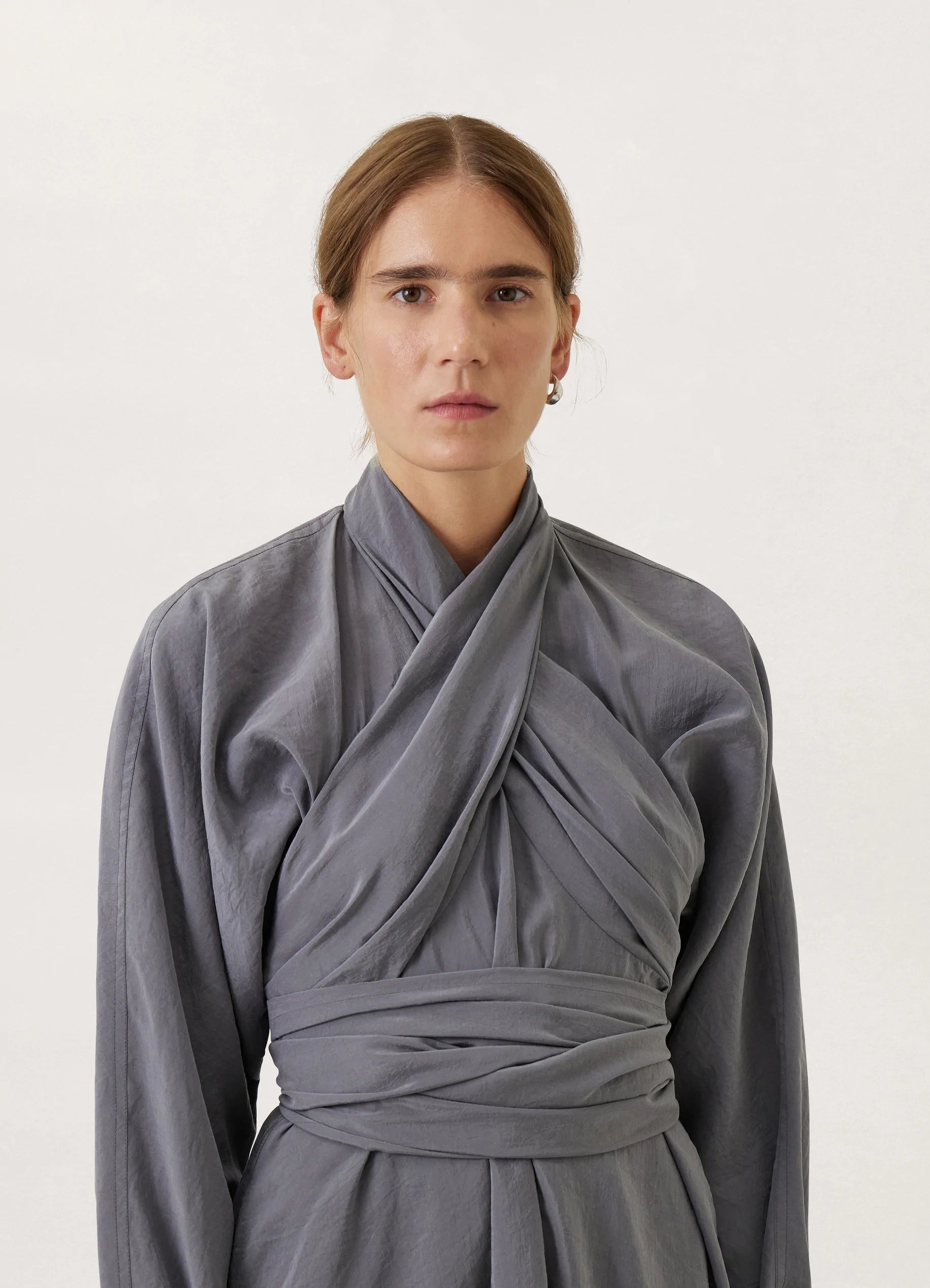 LEMAIRE ルメール ミディドレス シルク ミディ丈 Uネック Lemaire KNOTTED DRESS DRY SILK | REVERSIBLE