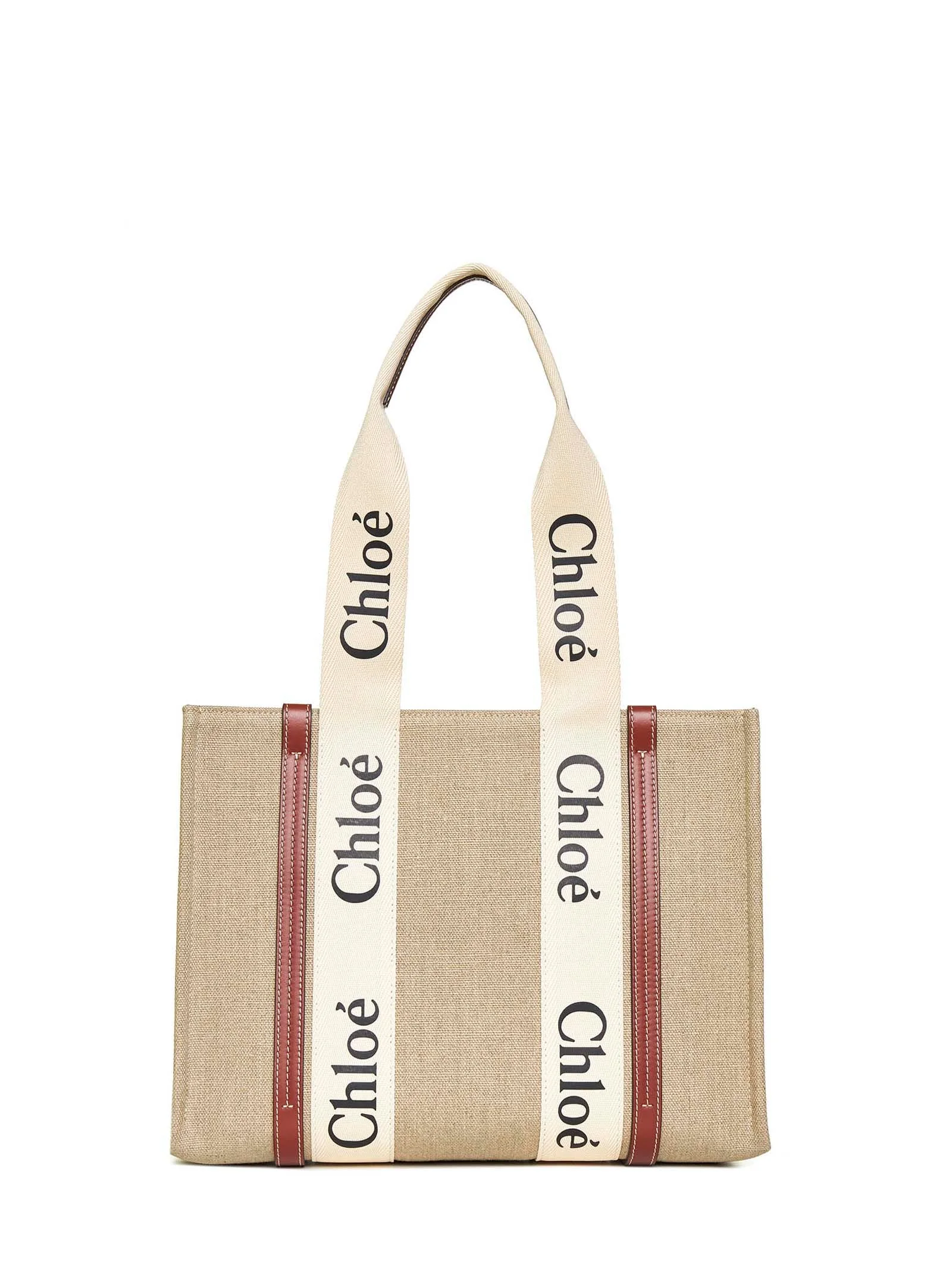 Chloé Women Woody Linen Tote Bag Chloè - 1