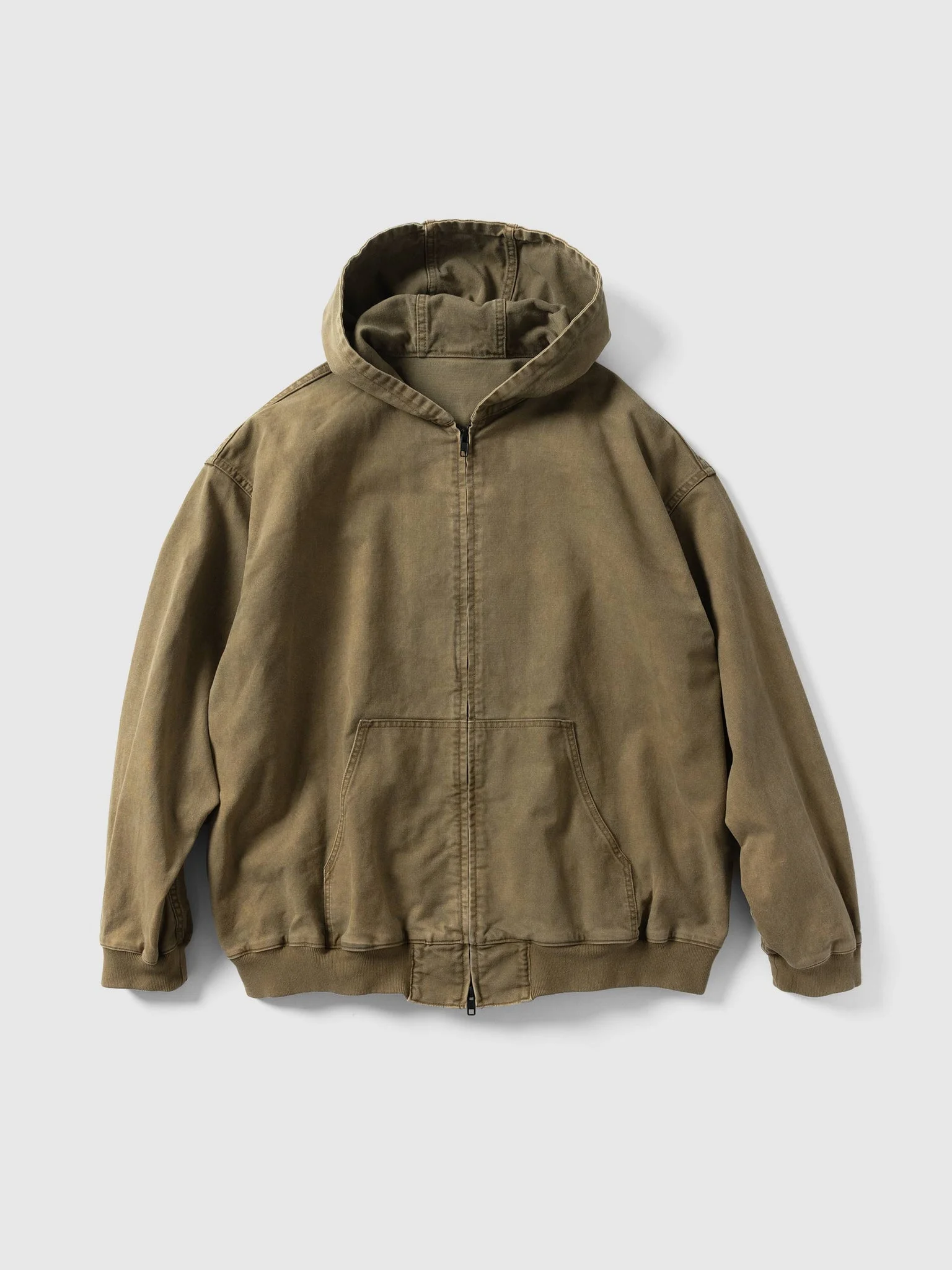Sulfur Dyed Oxford Vintage Hood Jacket Khaki - 1