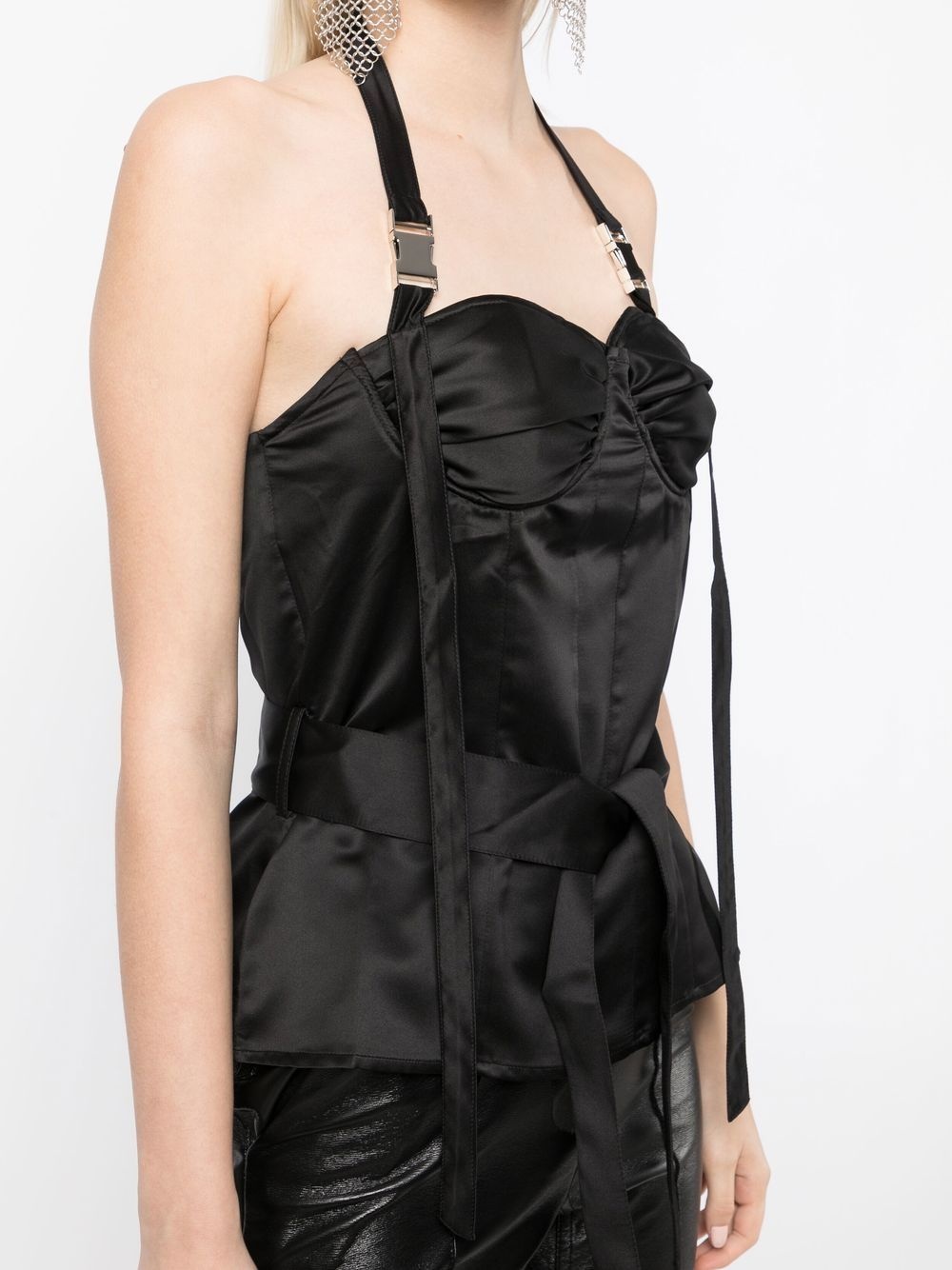 bustier-detail halterneck top - 5