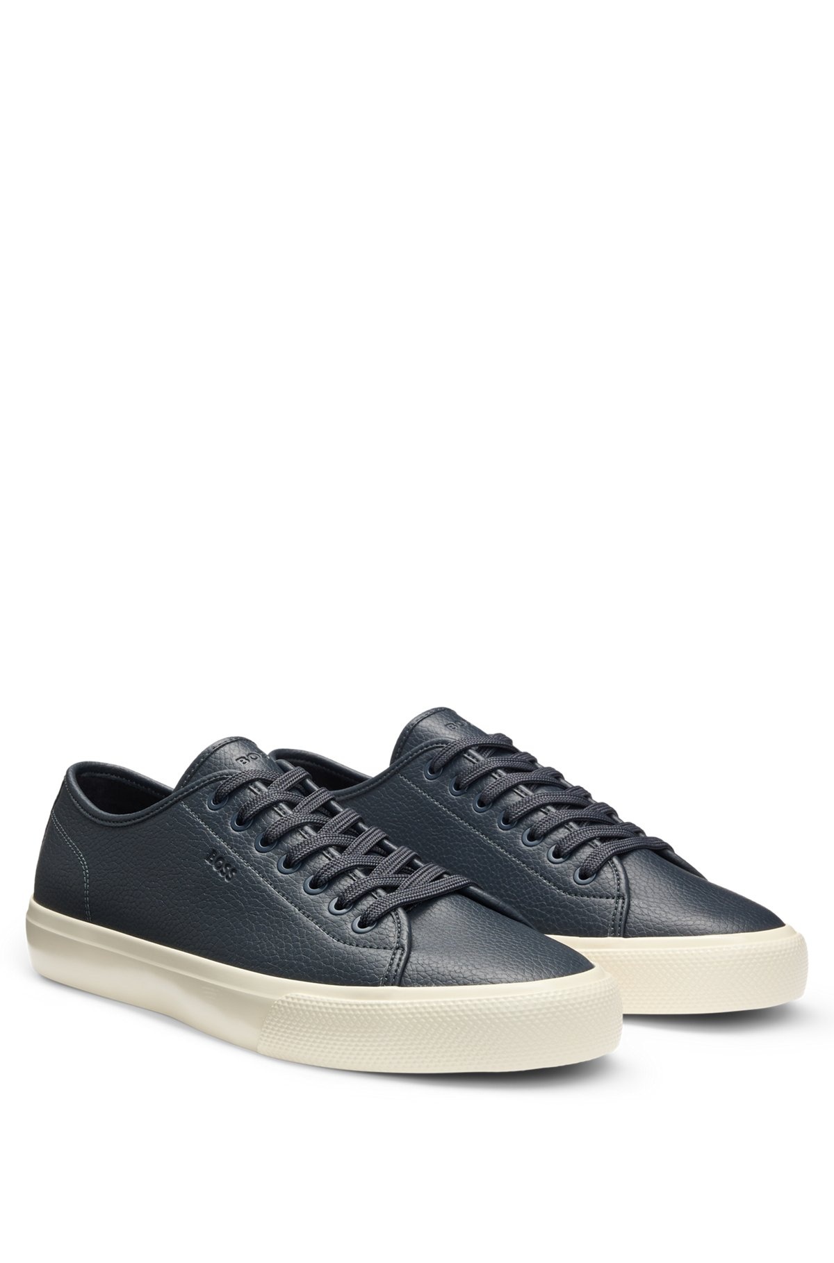 LOW-TOP TRAINERS IN GRAINED FAUX LEATHER - 2