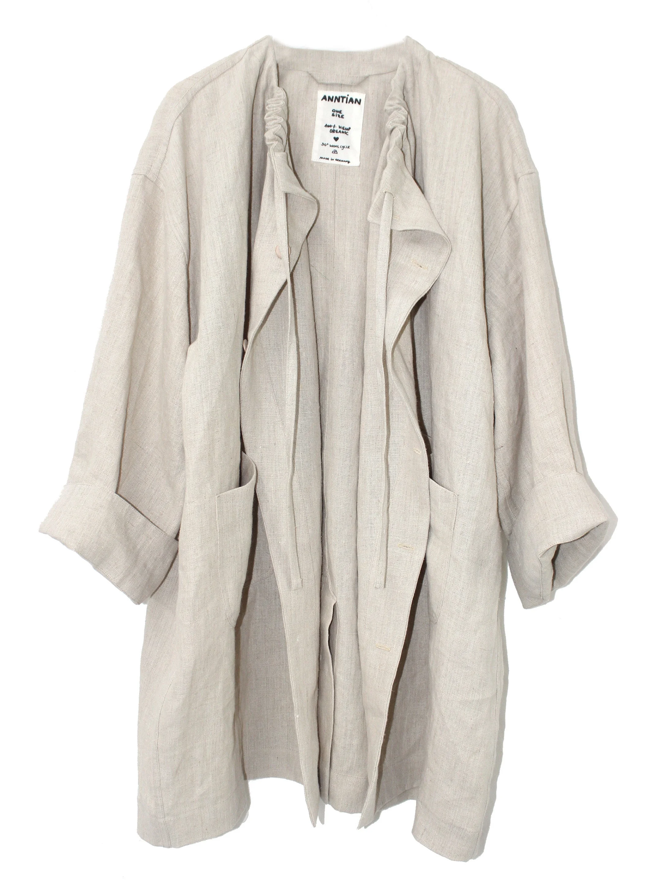 TRENCH JACKET HEMP - NATURAL - 1