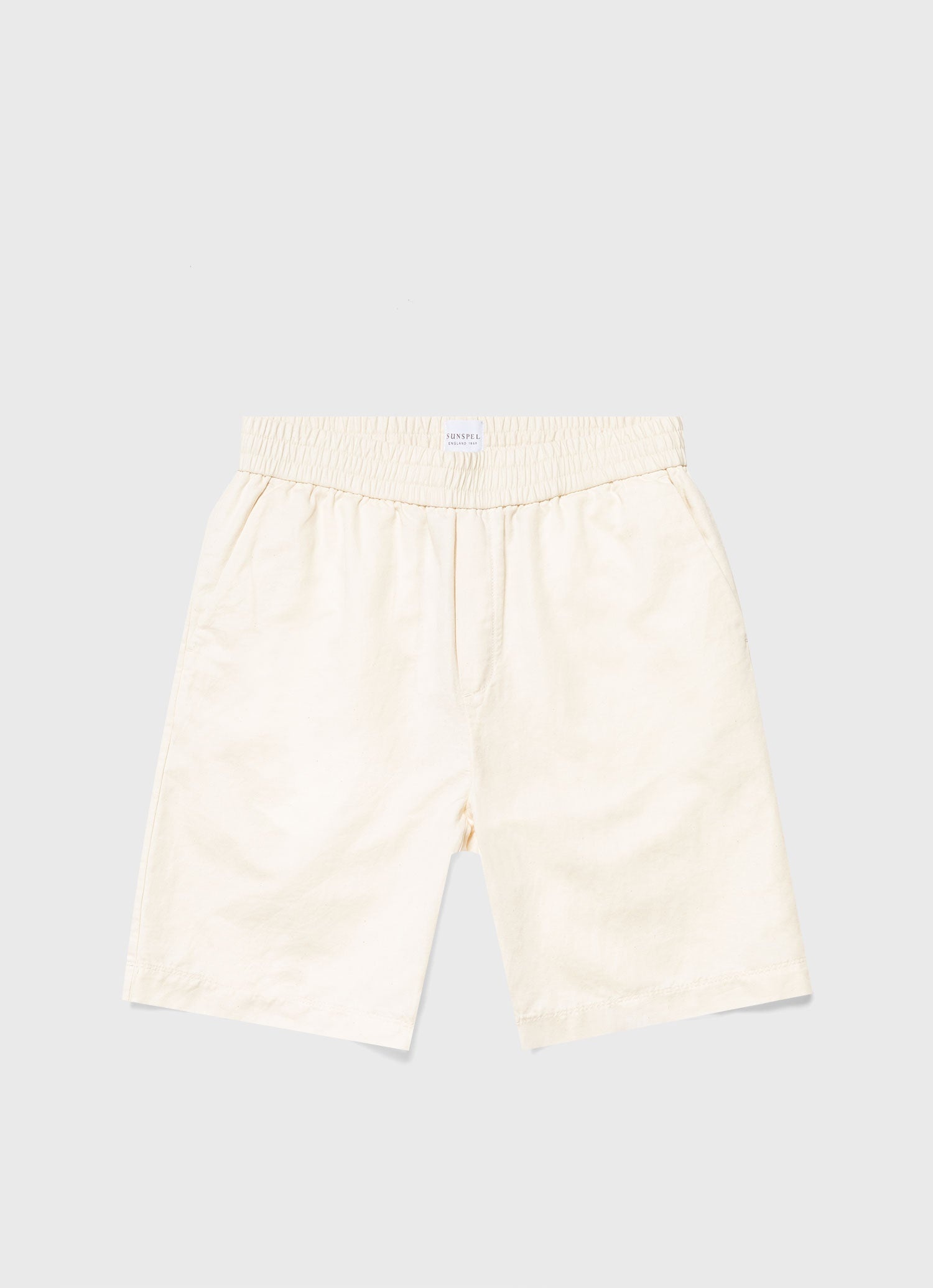 Undyed Cotton Linen Drawstring Shorts - 1