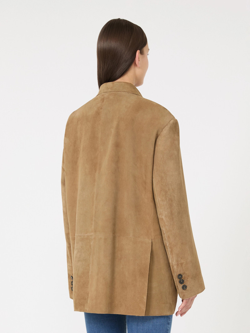 ROLANDA Oversized suede blazer - DESERT 4