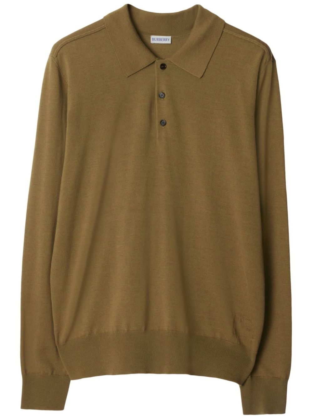 long-sleeve wool polo shirt - 1