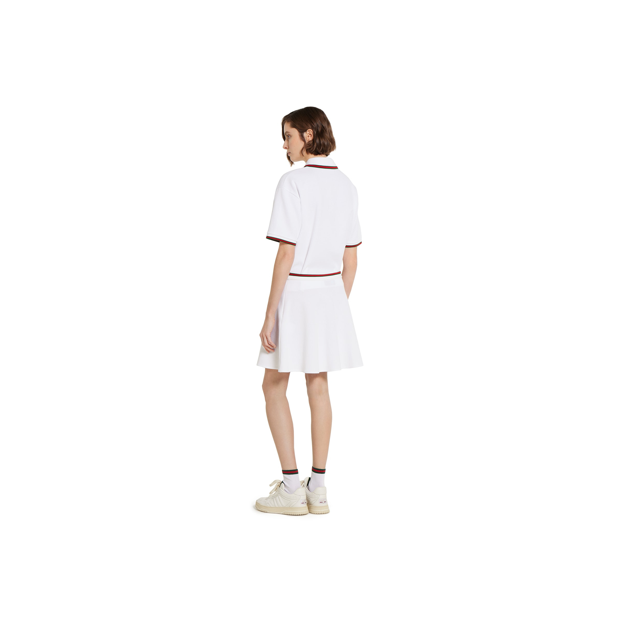 Cotton piquet skirt with Web - 4