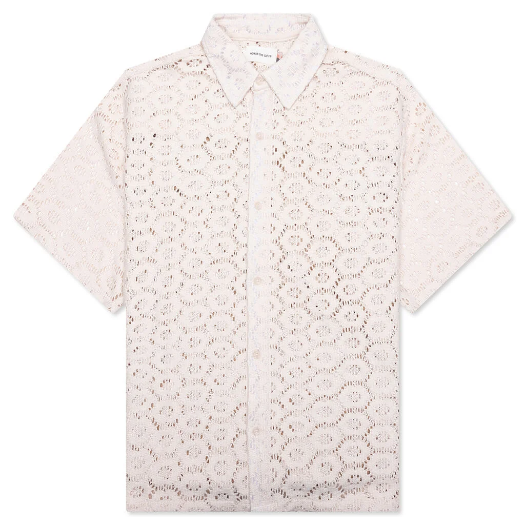 CROCHET BUTTON UP - BONE - 1