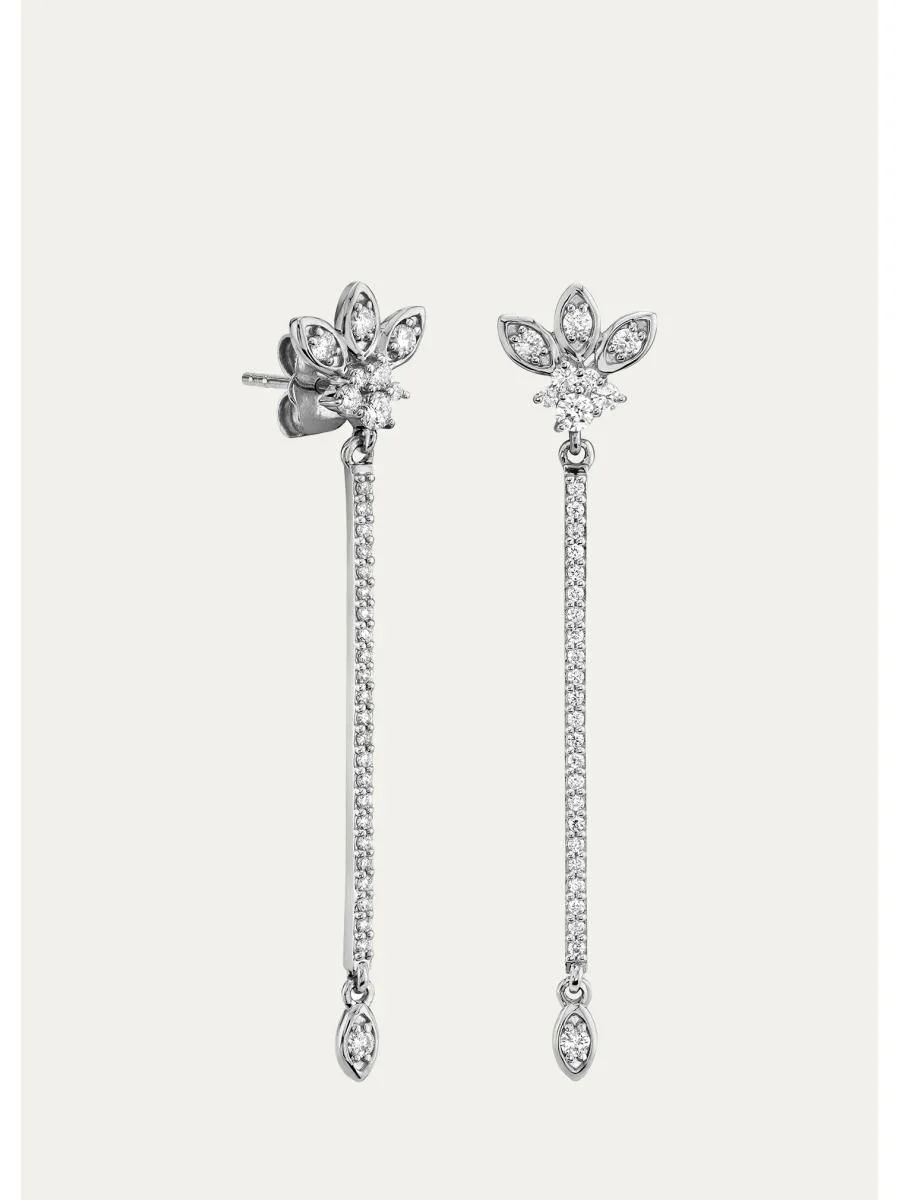 14K White Gold & 0.39 TCW Diamond Marquise Drop Earrings - 1