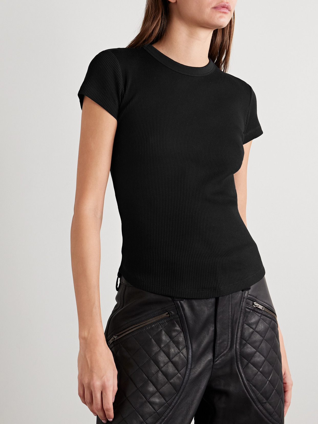 Ribbed Cotton-jersey T-shirt - 4