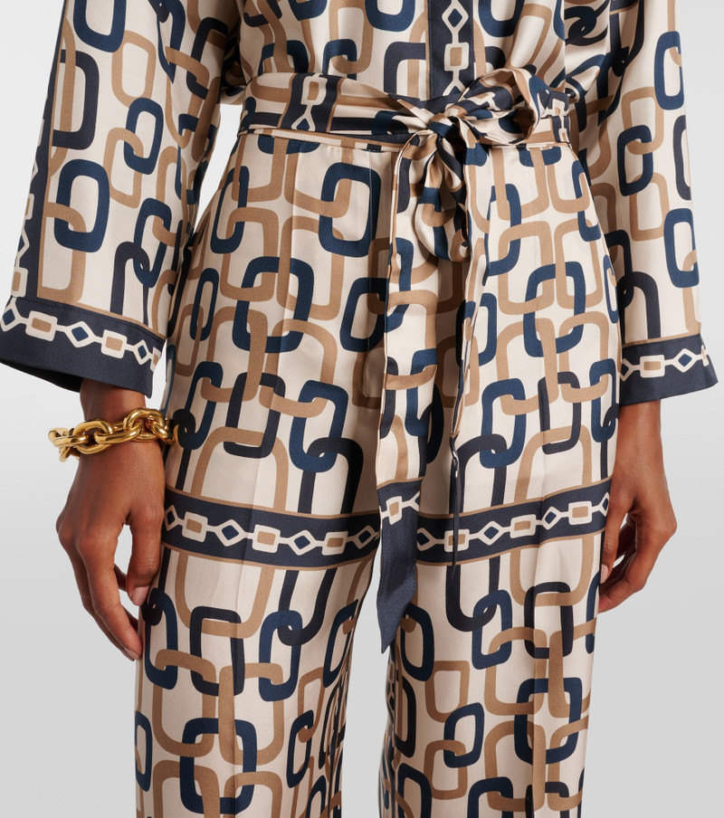 Brina printed silk twill wide-leg pants 4