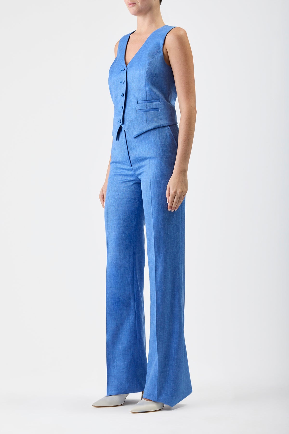 Coleridge Vest in Silk Wool with Linen - 3