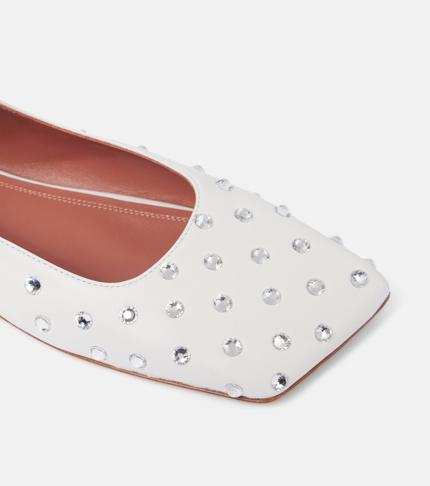 Ane crystal-embellished leather flats - 6