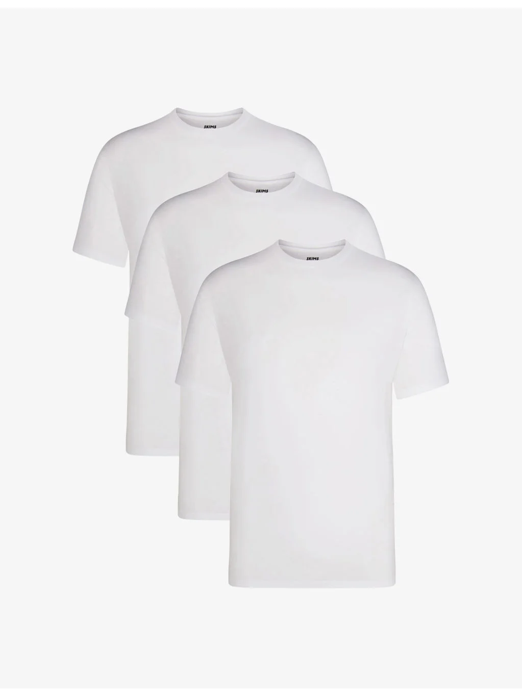 SKIMS Basic Lightweight Crewneck Pack of Three Cotton-Jersey T-Shirts - 1