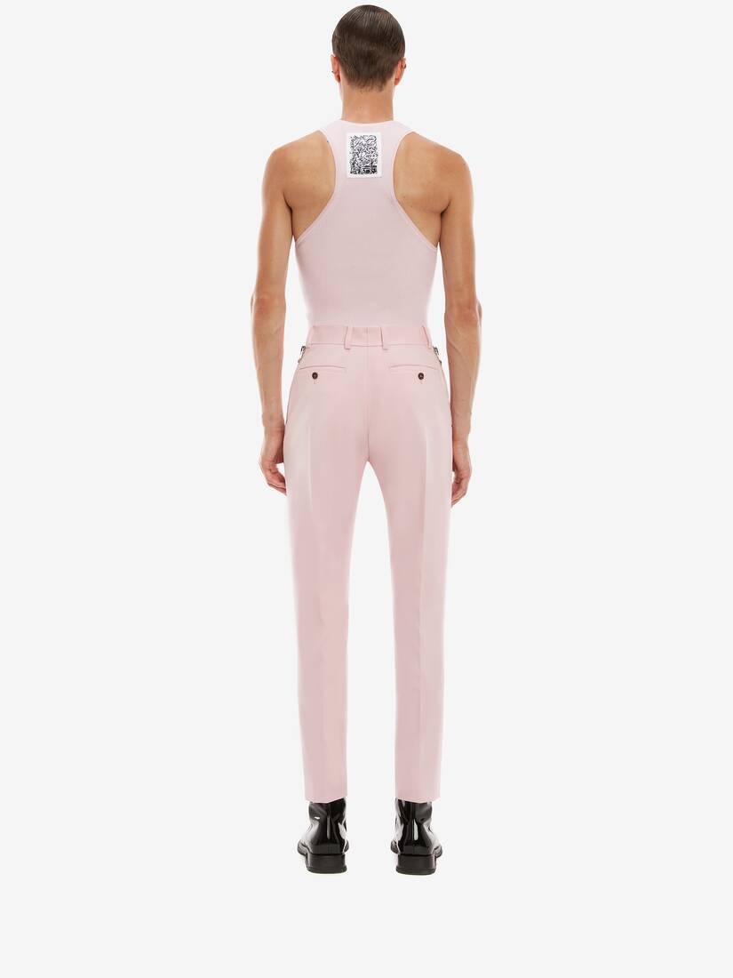 Zip Detail Trousers in Ice Pink - 4