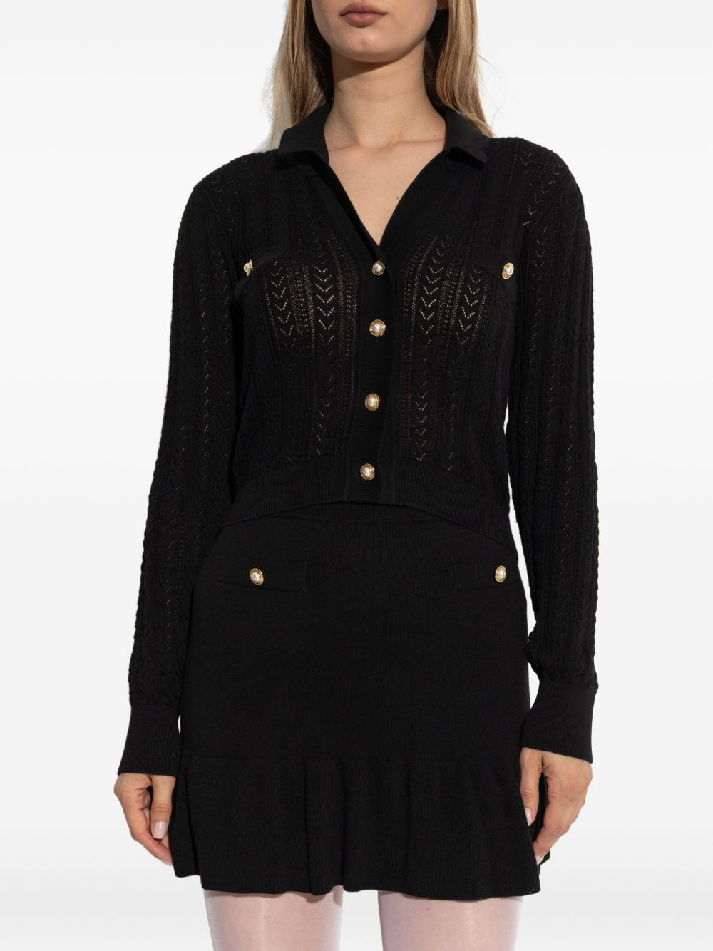 button-embellished knitted cardigan - 3