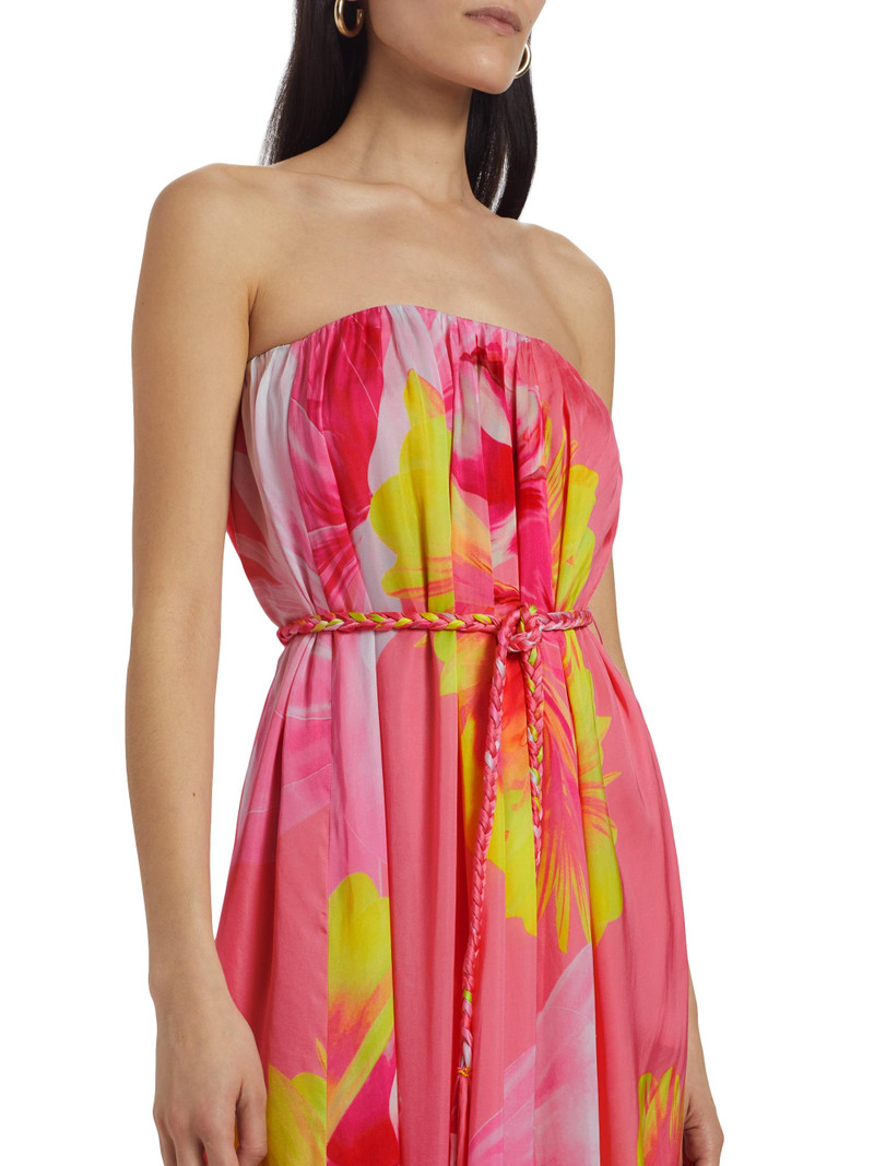 Women's Strapless Floral Maxi Dress - Pink Floral 6