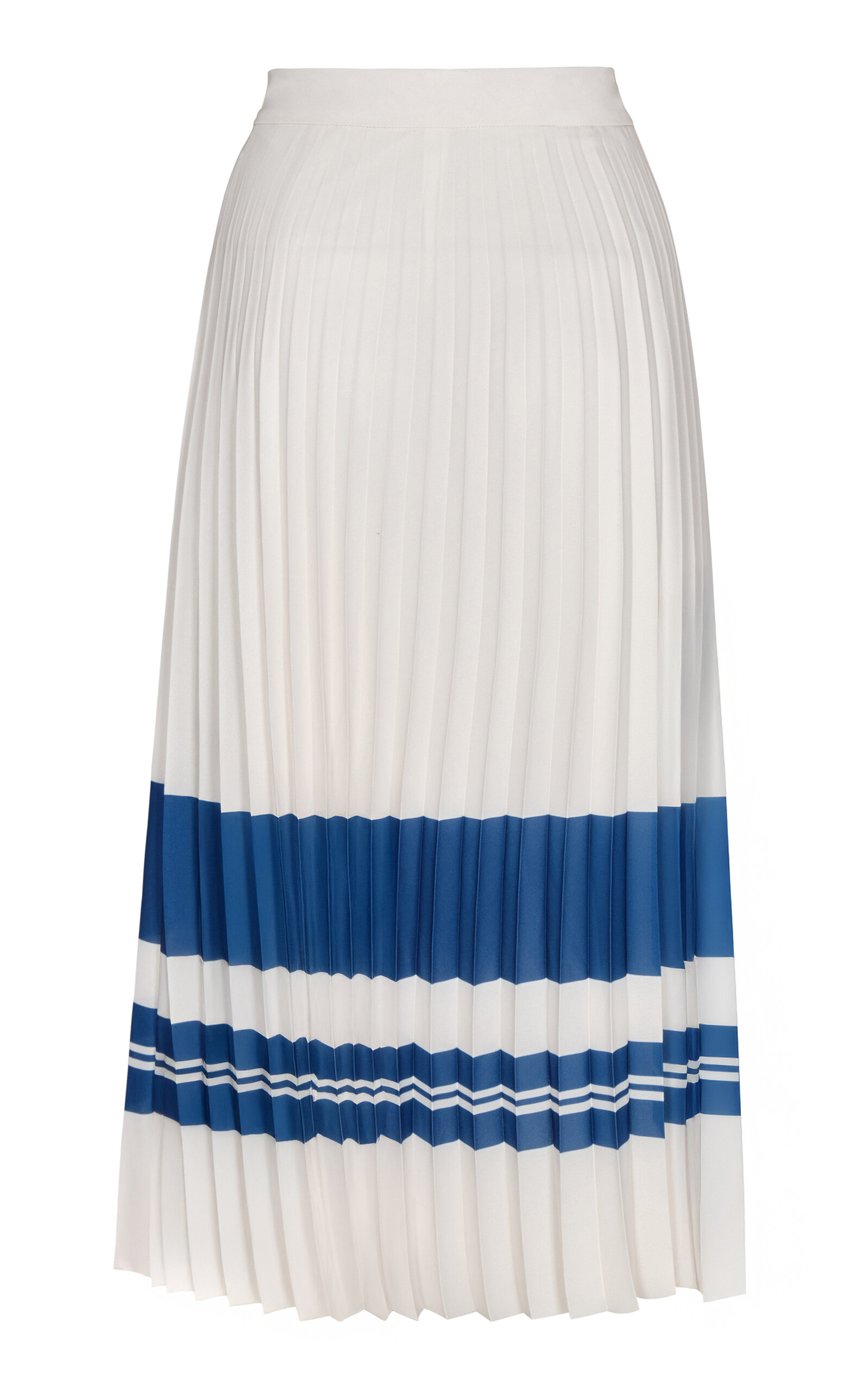 Gesto Integro Pleated Chiffon Midi Skirt stripe - 3