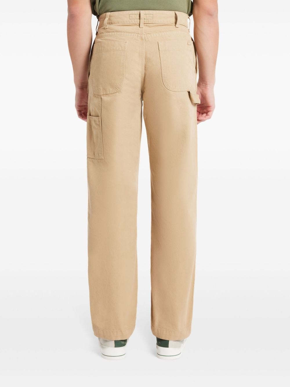 straight-leg canvas trousers - 4