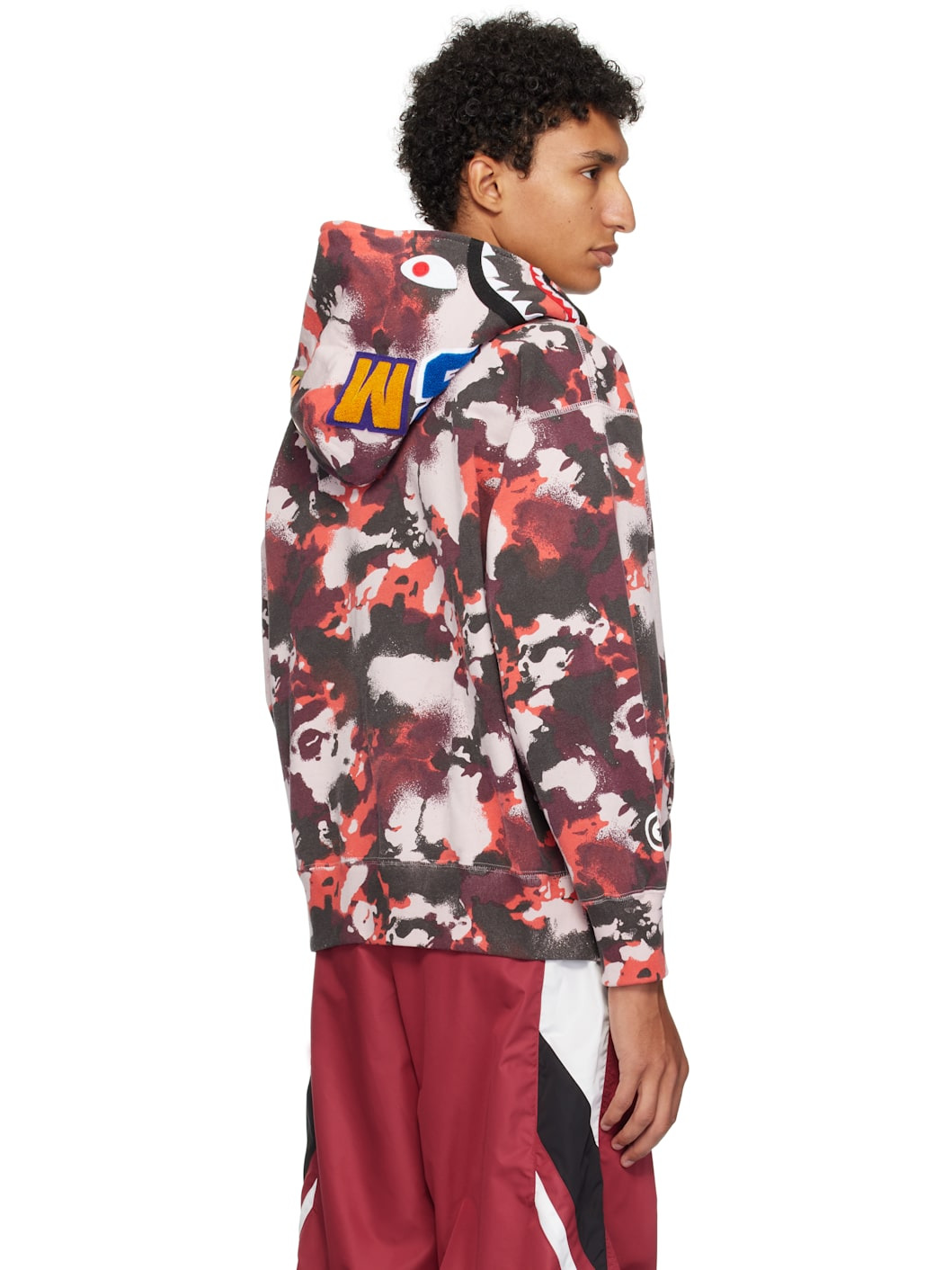 Red & Purple Map Camo Shark Full Zip Hoodie - 3