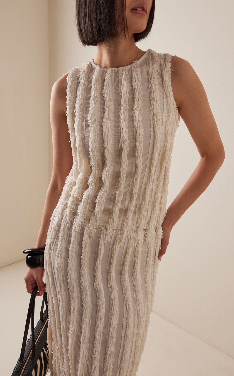 ZANKOV Leah Fringed Silk Top white outlook