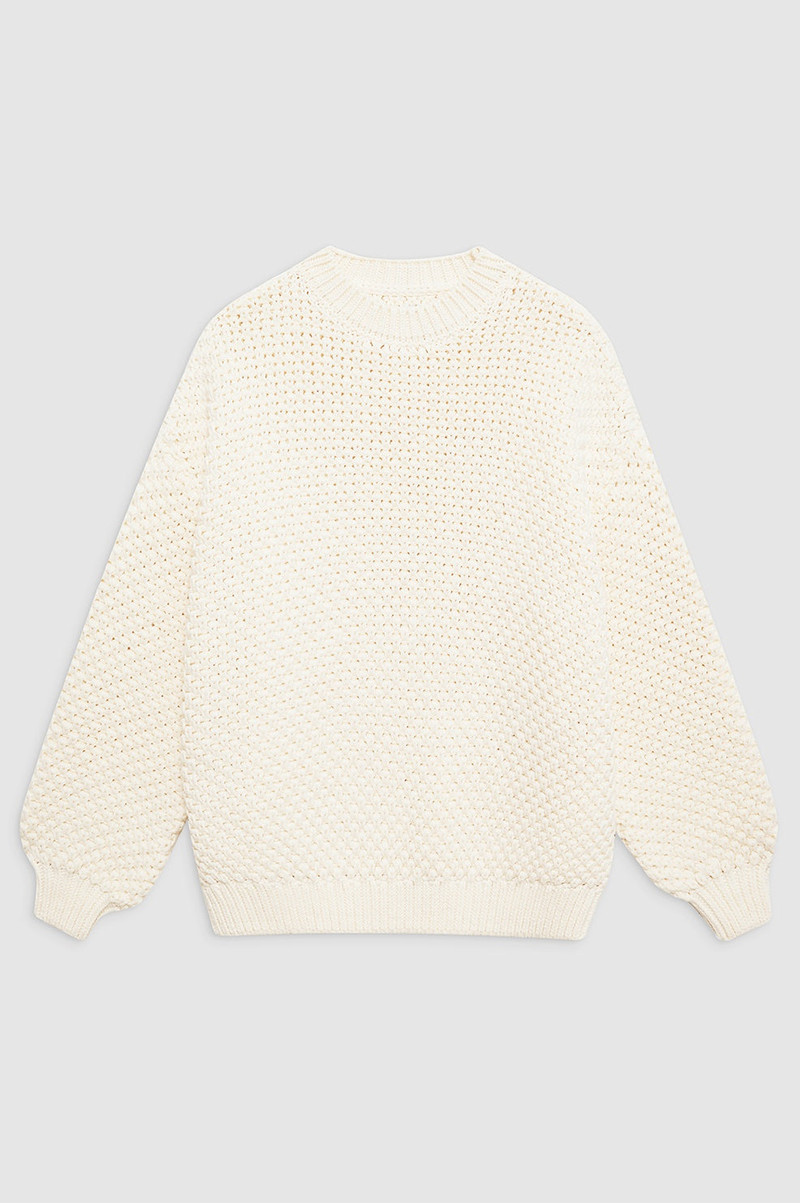 Sydney Crew Sweater - Ivory Crochet 1