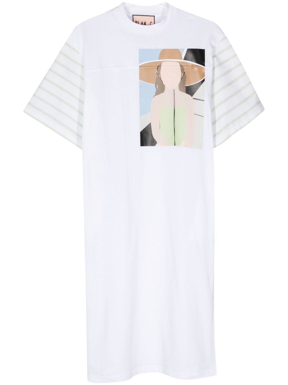 graphic-print midi T-shirt dress - 1