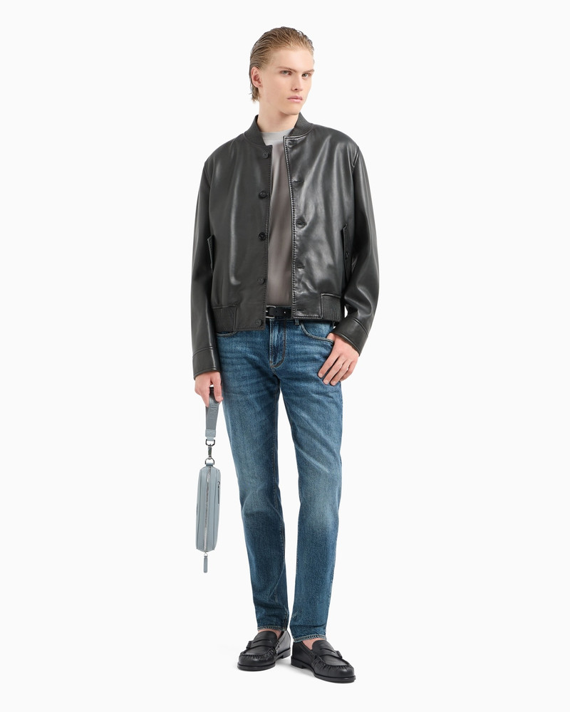 EMPORIO ARMANI J06 SLIM-FIT, WASHED DENIM JEANS outlook