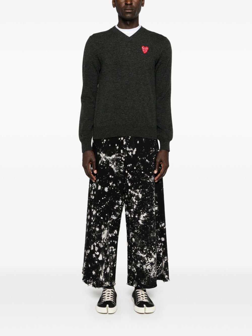 heart-patch wool jumper - 2
