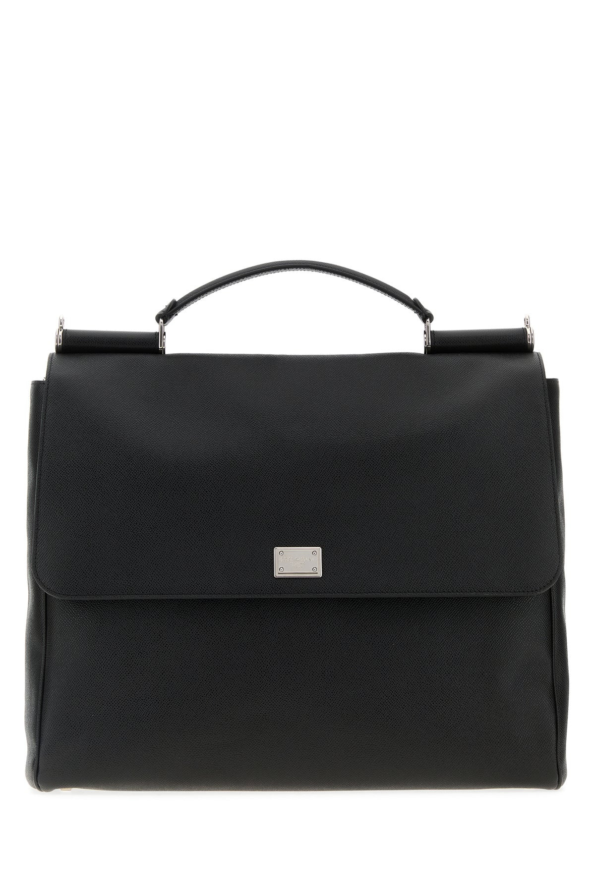 Black leather Sicily briefcase - 1