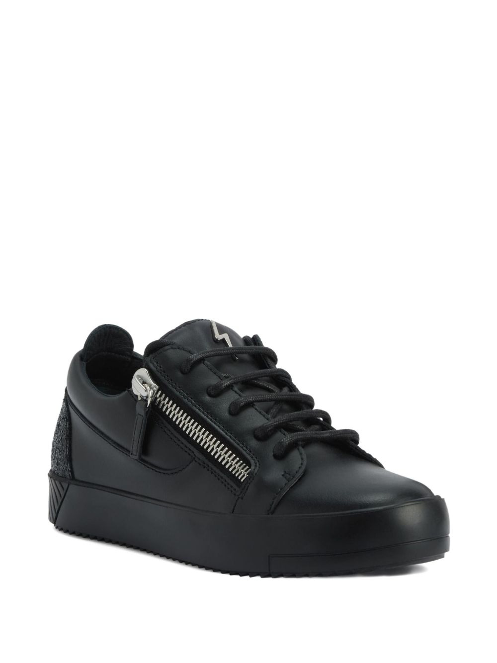 Gail zip-detail glitter low-top sneakers - 2