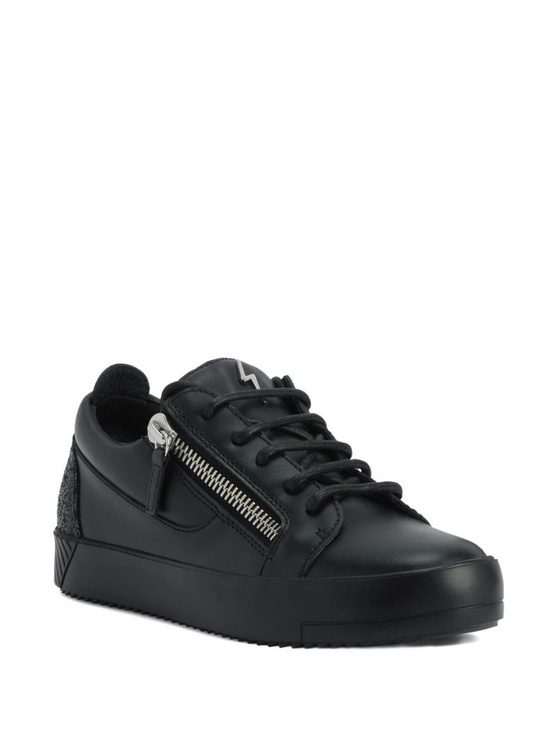 Giuseppe Zanotti Gail zip-detail glitter low-top sneakers outlook